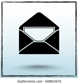 Mail sign icon, vector illustration. Flat design style