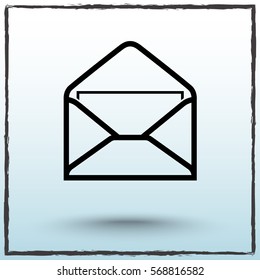 Mail sign icon, vector illustration. Flat design style