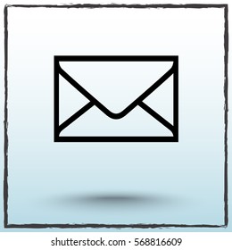 Mail sign icon, vector illustration. Flat design style