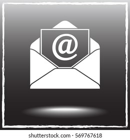 Mail sign icon, vector illustration. Flat design style