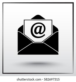 Mail sign icon, vector illustration. Flat design style