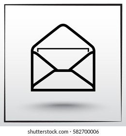 Mail sign icon, vector illustration. Flat design style