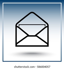 Mail sign icon, vector illustration. Flat design style