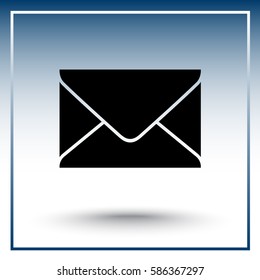 Mail sign icon, vector illustration. Flat design style