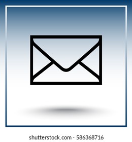 Mail sign icon, vector illustration. Flat design style