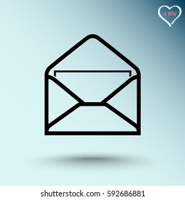 Mail sign icon, vector illustration. Flat design style