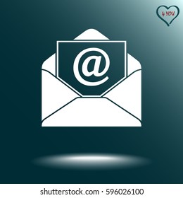 Mail sign icon, vector illustration. Flat design style