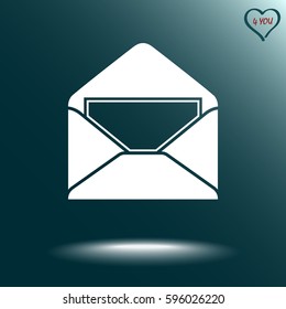 Mail sign icon, vector illustration. Flat design style