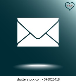 Mail sign icon, vector illustration. Flat design style