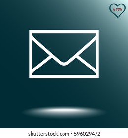 Mail sign icon, vector illustration. Flat design style