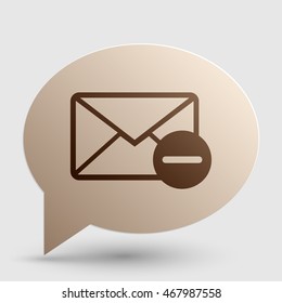 Mail sign illustration. Brown gradient icon on bubble with shadow.