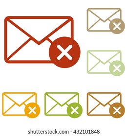 Mail sign illustration with cacel mark