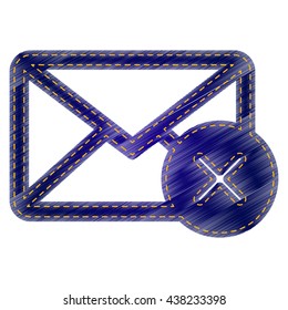 Mail sign illustration with cacel mark