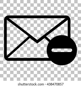 Mail sign illustration. Flat style black icon on transparent background.