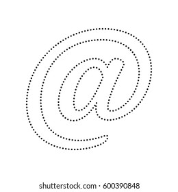 Mail sign illustration. Vector. Black dotted icon on white background. Isolated.