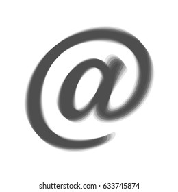 Mail sign illustration. Vector. Gray icon shaked at white background.