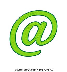 Mail sign illustration. Vector. Lemon scribble icon on white background. Isolated