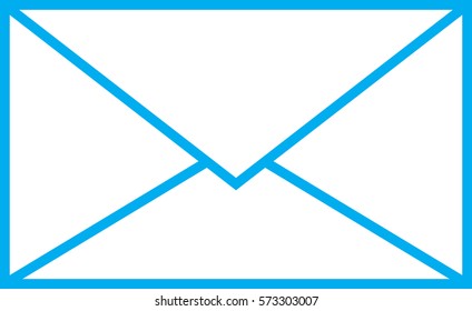 mail sign outline blue vector
