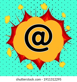 Señal de correo, explosión de arte pop, ilustración vectorial para diseño
