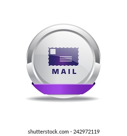 Mail Sign Purple Vector Icon Button