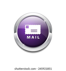 Mail Sign Purple Vector Icon Button