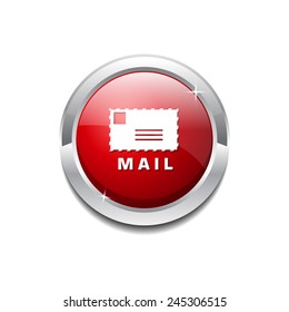 Mail Sign Red Vector Icon Button