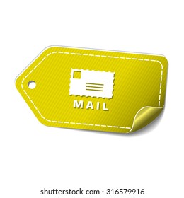 Mail Sign Yellow Vector Icon Design