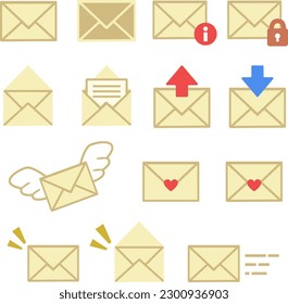 Mail simple illustration icon set