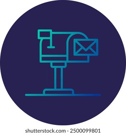 Mail Slot Line Gradient Icon Design