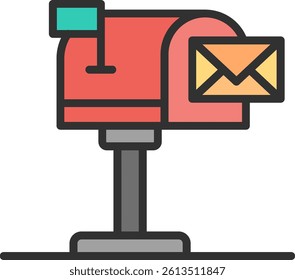 Mail Slot Outline Filled Style Icon