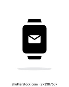 Mail in smart watch simple icon on white background. Vector illustration.