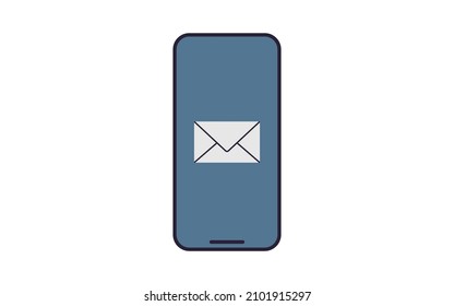 Ilustración vectorial plana de correo y smartphone.