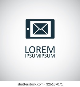 mail smartphone icon, on white background
