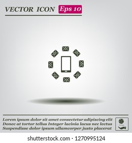 mail smartphone, vector illustration
