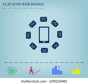 mail smartphone, vector illustration