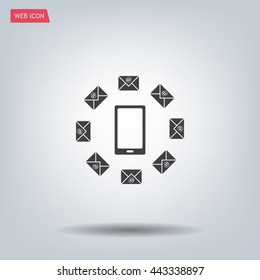 mail smartphone, vector illustration