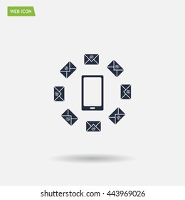 mail smartphone, vector illustration