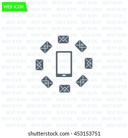 mail smartphone, vector illustration