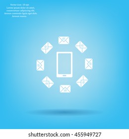 mail smartphone, vector illustration