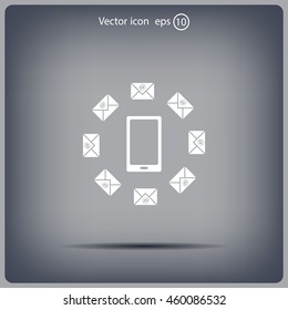 mail smartphone, vector illustration