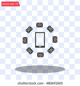mail smartphone, vector illustration