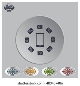 mail smartphone, vector illustration