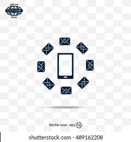 mail smartphone, vector illustration