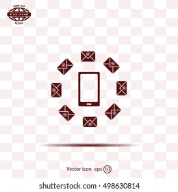 mail smartphone, vector illustration