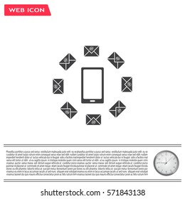 mail smartphone, vector illustration