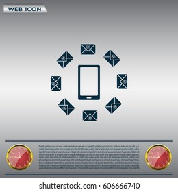 mail smartphone, vector illustration