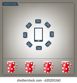 mail smartphone, vector illustration