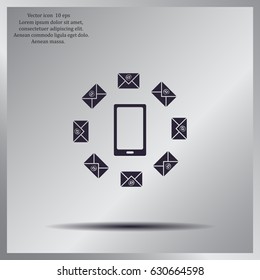 mail smartphone, vector illustration