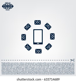 mail smartphone, vector illustration