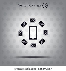 mail smartphone, vector illustration